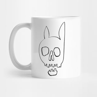 Hand-drawn black skull with ears Mug